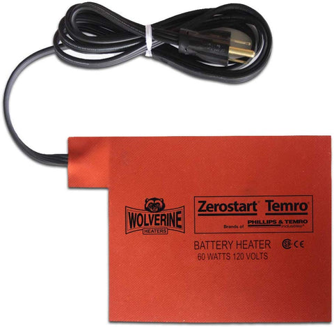 Zerostart 3400036 Silicone Pad Battery Heater | CSA Approved | 120 Volts | 60 Watts