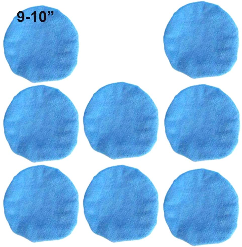 KingBra Car Polisher Bonnet Pads 8Pcs Soft Microfiber Polishing Bonnet Buffing Pad Cover Car Care Microfiber Applicator Pads Waxer Pads for Car Polisher Car Wood Stone (9 to 10 Inches)