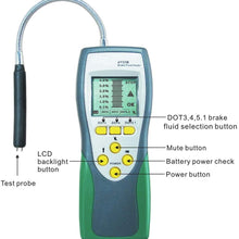GOGOLO Auto Brake Fluid Tester Gauge Brake Oil Tester with 250mm Goose Neck Detector 2.2'' LCD for DOT3 DOT4 DOT5