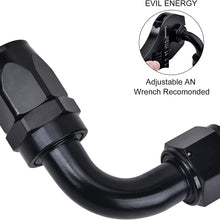 EVIL ENERGY 6AN Straight Swivel Hose End Fitting for Braided Fuel Line Aluminum Black 2PCS