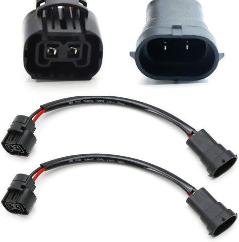 iJDMTOY (2) H11 H8 (Male) To 5202 2504 (Female) Pigtail Sockets Wires Compatible With Fog Lamps Retrofit or Conversion