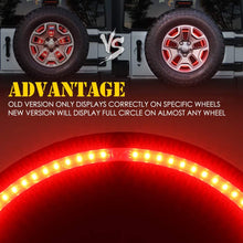 Xprite 14" Spare Tire Brake Light for 2007-2018 Jeep Wrangler JK, 3rd LED Rear Wheel Lights Third Tail Lamp