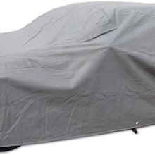 Tuningpros CC-S4 Multiple Layers Non-Woven Fabric Car Cover Waterproof Rain Barrier Fit up to Size 189.8" x 70.1"