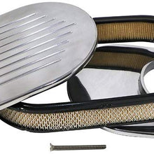 Assault Racing Products A6021-1 15 x 2 Oval Ball Milled Top Polished Aluminum Air Cleaner Assembly