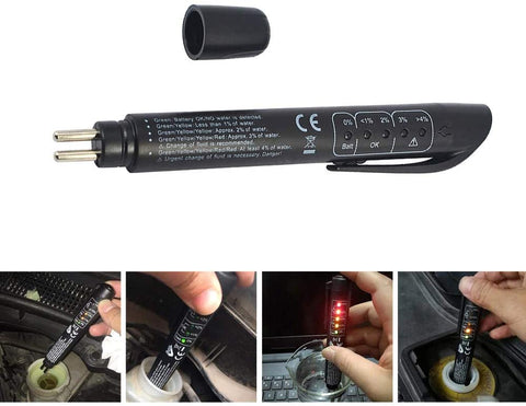 HZGrille 2 Pc Brake Fluid Tester Pen,Brake Fluid Liquid Tester Pen with 5 LED Indicators, Auto Brake Diagnostic Testing Tool for DOT3 DOT4 DOT5.1 Brake Fluid