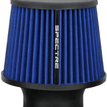 Spectre Universal Clamp-On Air Filter: High Performance, Washable Filter: Round Tapered; 3 in (76 mm) Flange ID; 6.5 in (165 mm) Height; 6 in (152 mm) Base; 4.75 in (121 mm) Top, SPE-9136