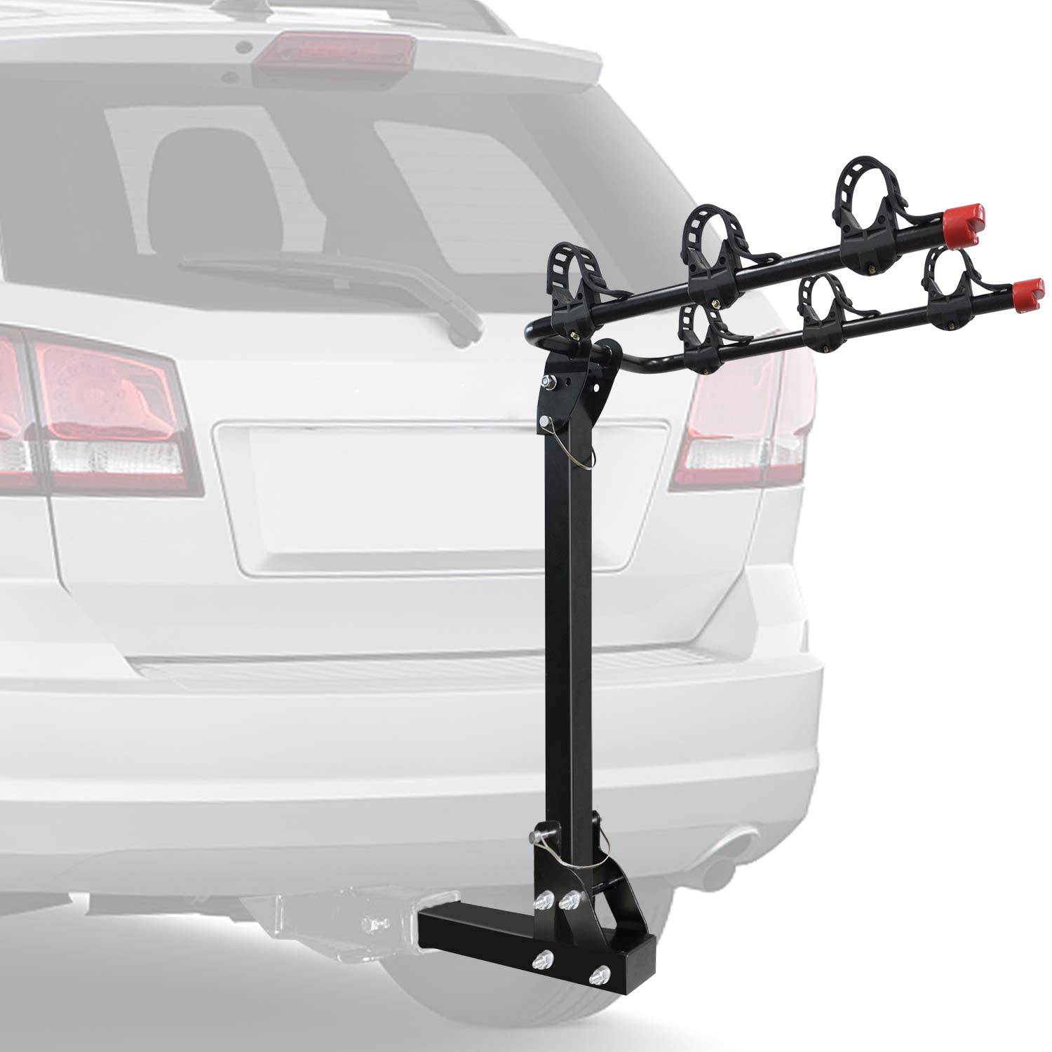 FIVKLEMNZ 3 Bike Hitch Racks, Foldable Bicycle Carrier Racks, Suitable for Trailer, Trucks, SUV