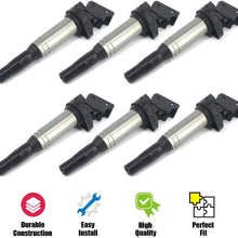 Ignition Coil Pack Set of 6 Replaces 221504470 12137594937 12137562744 12137571643 for BMW 325i 328i 330i 335i 525i 528i 530i 550i 650i X3 X5 X6 M3 M5 M6 Mini Cooper and More