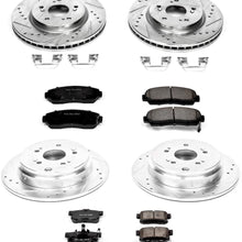 Power Stop K229 Front & Rear Brake Kit with Drilled/Slotted Brake Rotors and Z23 Evolution Ceramic Brake Pads