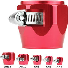 Oil Fuel Hose Clamp End Finisher HEX Finishers Aluminum Hose Connectors Hose Clamps an Fitting Adapter (AN12,Red)