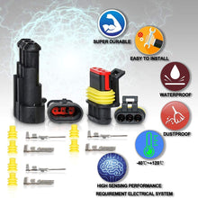 HIFROM 10 Kit 4 Pin Way Waterproof Electrical Connector 1.5mm Series Terminals Heat Shrink Quick Locking Wire Harness Sockets 20-16 AWG