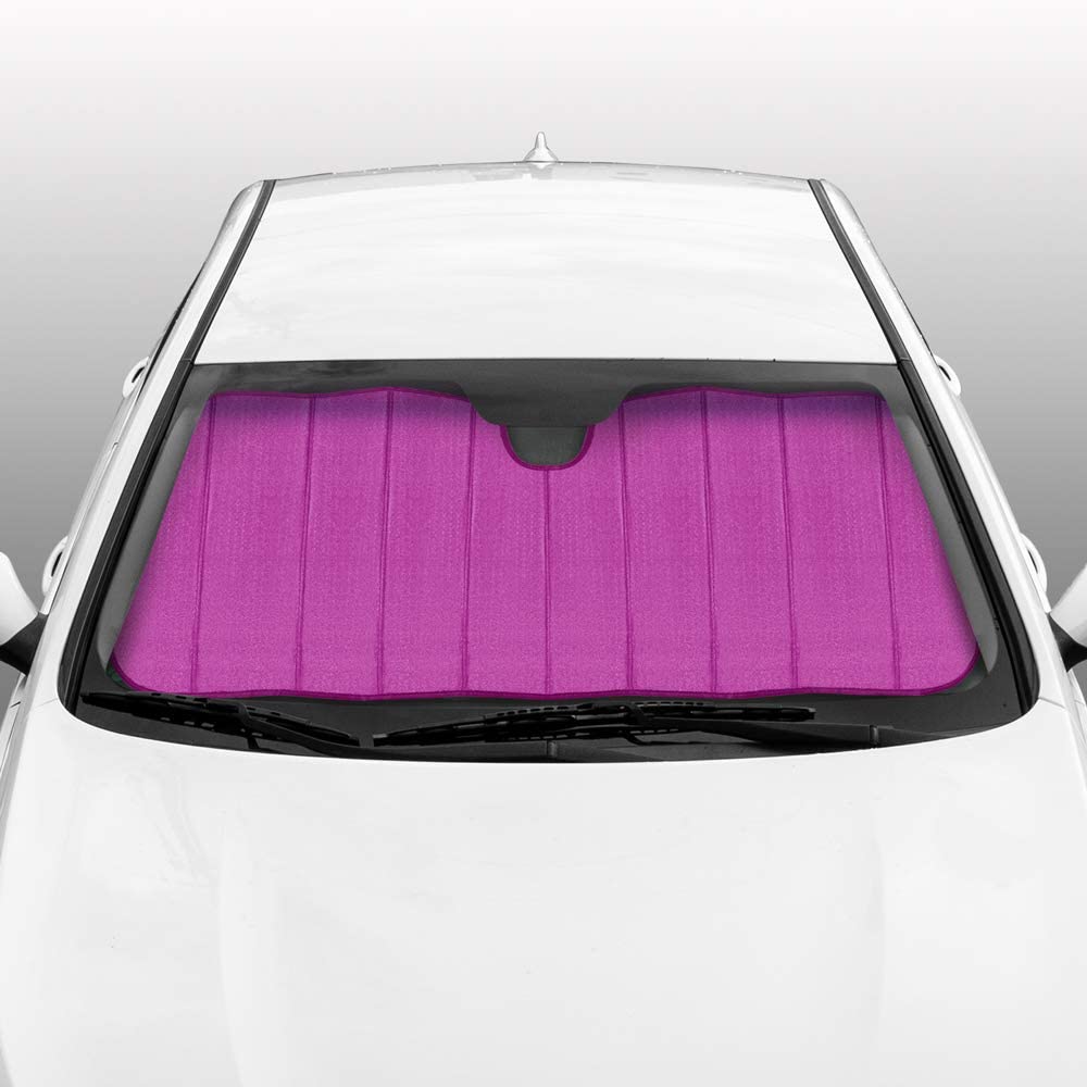BDK Front Windshield Shade-Accordion Folding Auto Sunshade for Car Truck SUV-Blocks UV Rays Sun Visor Protector-Keeps Your Vehicle Cool-58 x 24 Inch, AS-2511-HP, Pink Glitter