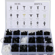 ANGLEWIDE 408Pcs Bumper Retainer Clips Auto Plastic Rivets Fasteners Push Car Clips eith Tool Replacement for Toyota GM Ford Acura