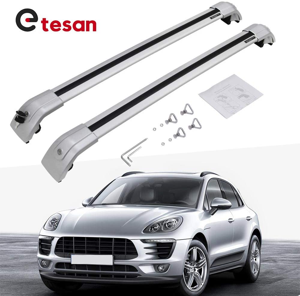 2 Pieces Cross Bars Fit for Porsche Macan 2014-2021 SilverCargo Baggage Luggage Roof Rack Crossbars
