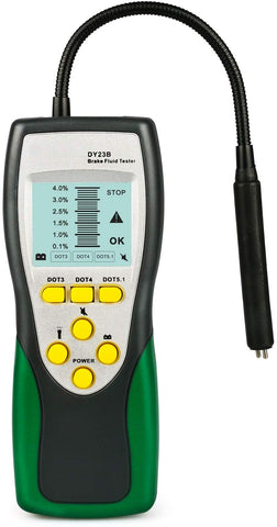 Automotive Brake Fluid Tester Oil Inspection 250mm Goose Neck Detector 2.2'' LCD for DOT3 DOT4 DOT5- DY23B