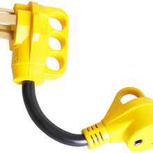 Epicord RV Adapter Power Cord 50AMP Male to 30AMP Female Camper Connector Heavy Duty Electrical Dogbone,12 Inch (RV-50M30F)