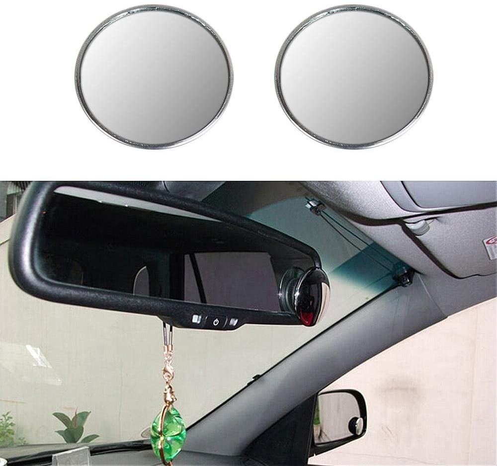 Aumo-mate 1 Pair New Driver Side Wide Angle 3-inch Round Convex Car Vehicle Blind Spot Mirror Rear-View Under Mirror for All Cars, SUV, Trucks, and Motorcycle