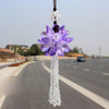 Crystal Flower Car Hanging Ornament Car Rear View Mirror Pendant Car Accessories (Purple)