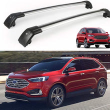 Lequer Cross Bars Crossbars Fits for Ford Edge 2015-2020 Baggage Carrier Luggage Roof Rack Rail Lockable Adjustable Silver