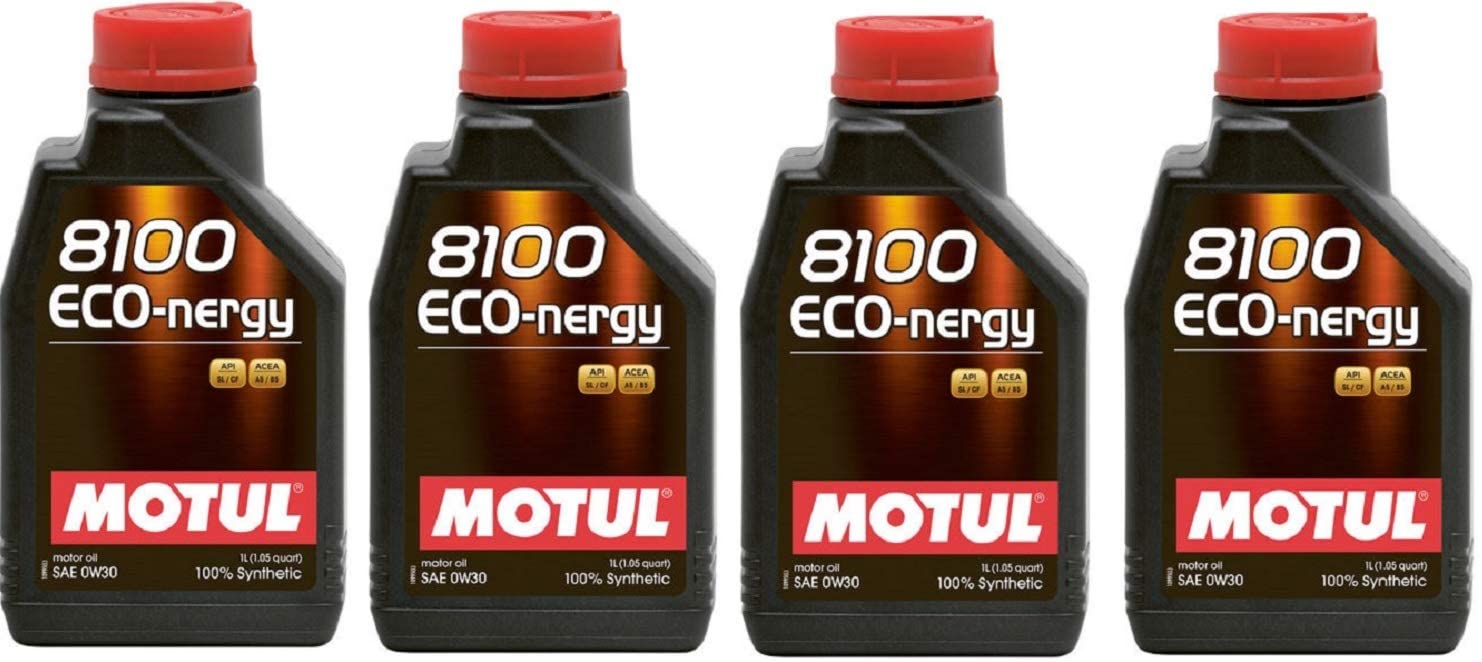 Motul 102793 Set of 4 8100 ECO-nergy 0W-30 Motor Oil 1-Liter Bottles