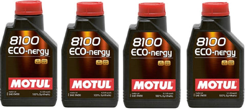 Motul 102793 Set of 4 8100 ECO-nergy 0W-30 Motor Oil 1-Liter Bottles
