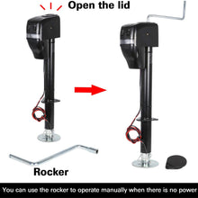 Weize Power Tongue Jack, 3500 Lb. Heavy Duty Electric Trailer Jack with Drop Leg, 23-5/8" Lift, 12V DC