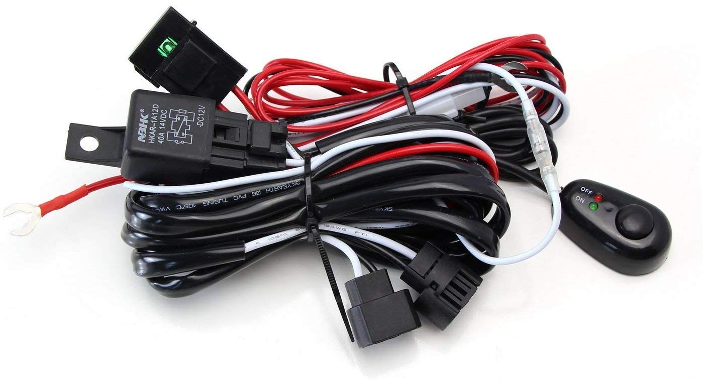 iJDMTOY (1) 5202 PSX24W 2504 Relay Harness Wire Kit with LED Light ON/OFF Switch For Aftermarket Fog Lights, Driving Lights, Xenon Headlight Conversion, LED Work Lamp, etc