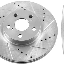 Callahan CDS02770 FRONT 275mm Drilled & Slotted 5 Lug [2] Rotors [ fit Vibe XD Toyota Corolla Matrix ]