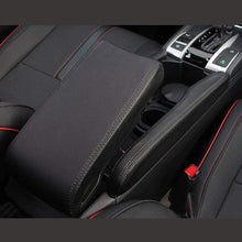 Autogood Center Console Armrest Pad Covers-Car Arm Rest Seat Box Leather Protector Fit for Honda Civic 2016-2020(Black with Black Line)