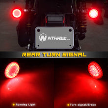 NTHREEAUTO 2 Inch Bullet Front & Rear LED Turn Signals 12V Motorcycle Brake Running Lights Panel with 1157 Base Compatible with Harley Sportster, Dyna, Iron 883, Road King, Softail, Electra Glide