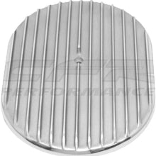Aluminum 15" Oval Air Cleaner Top Finned Polished Finish Fits 5 1/8" Carb Neck