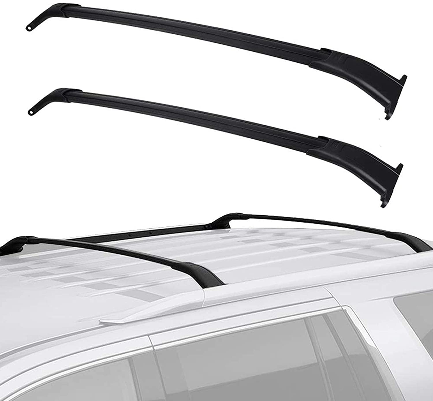 LEDKINGDOMUS Cross Bars Roof Racks Compatible for 2015-2020 GMC Yukon/Chevrolet Tahoe/Chevy Suburban/Cadillac Escalade, Aluminum Rooftop Cargo Bag Carrier Luggage Crossbars Carrying Canoe Kayak Bike