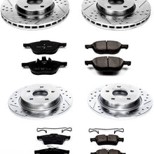Power Stop K5977 Front & Rear Brake Kit with Drilled/Slotted Brake Rotors and Z23 Evolution Ceramic Brake Pads