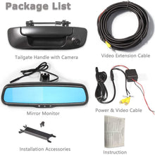 EWAY Tailgate Handle Backup Reverse Camera with 4.3 inch Rear View Mirror Monitor Kit for Dodge Ram 1500 2500 3500 2002-2008 Vehicle Safety Auto Reversing Parking Camera