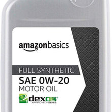 AmazonBasics Full Synthetic Motor Oil, SN Plus, 0W-20, 1 Quart, 6 Pack