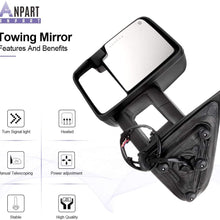 ANPART Towing Mirrors Fit for 2014-2018 1500 2015-2019 2500 HD 3500 HD Tow Mirrors With A Pair LH and RH Side Power with Heating Turn Signal Lamp Clearance Light