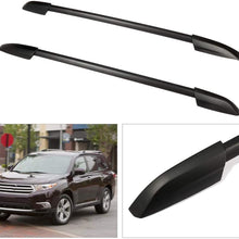 ANGLEWIDE Roof Rack Side Rails Aluminum Cargo Rack Fit For 2008-2013 For Toyota Highlander Sport Utility 4-door Rooftop Cross Bars Top Rail Carries Luggage Carrier - Max Load 150LBS,Black