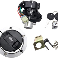 CNCMOTOK Set Ignition Switch + Gas Fuel Tank Cap + Seat Lock + Keys Fit Suzuki GSXR 600 750 GSXR600 GSXR750 2004-2005