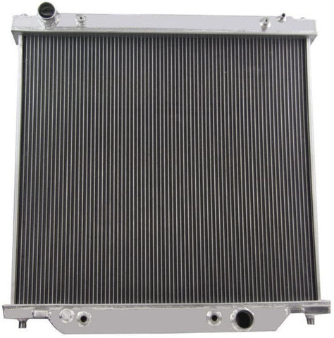 ALLOYWORKS 2 Row Aluminum Racing Radiator for 1999-2005 Ford F-250 F-350 Super Duty/Ford Excrusion 6.8L 7.3L Powerstroke Engine Turbo Diesel AT/MT