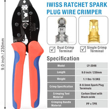 IWISS Ratchet Spark Plug Wire Crimper for Spark Plug Ignition Wire and Terminals Dia. 8.5mm