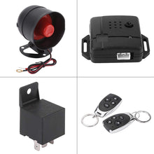 Universal Car Alarm, Car Alarm Remote with 2 Remote Controls, Siren, Shock Sensor, Wiring Harness and LED Connection Wire for Car Security Protection