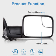 ECCPP Towing Mirror for 1998-2001 Dodge Ram 1500 & 1998-2002 Ram 2500 3500 Pickup Truck Power Heated Folding Tow Rear View Mirror Pair Set
