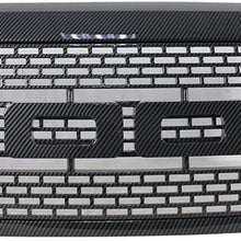 Grille Compatible With 2009-2014 Ford F150, Raptor Style Front Bumper Grille Hood Mesh With Shell Chrome ABS by IKON MOTORSPORTS, 2010 2011 2012 2013