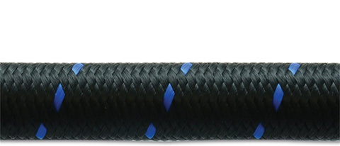 Vibrant Performance 11968B Nylon Braided Flex Hose (10ft Roll of Black Blue ; AN Size: -8; Hose ID: 0.44