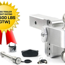 Weigh Safe 180 HITCH LTB4-2.5-KA 4" Drop Hitch, 2.5" Receiver 18,500 LBS GTW - Adjustable Aluminum Trailer Hitch Ball Mount & Stainless Steel Combo Ball, Keyed Alike Key Lock and Hitch Pin