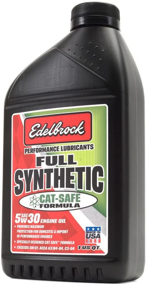 Edelbrock 1071 SAE 5W-30 High Performance Synthetic Engine Oil with Cat-Safe Formula - Single Quart