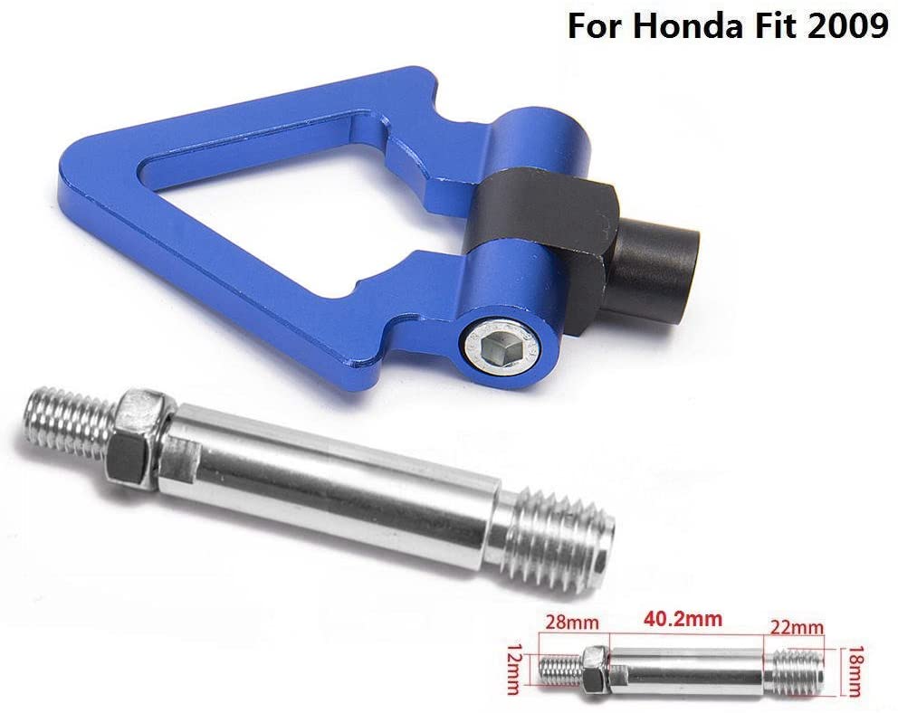 EPMAN Japan Model Car Auto Trailer Tow Hook Triangle Ring Eye Towing Front Rear Aluminum For Honda Fit 2009 (Blue)