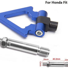 EPMAN Japan Model Car Auto Trailer Tow Hook Triangle Ring Eye Towing Front Rear Aluminum For Honda Fit 2009 (Blue)