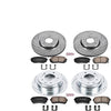 Power Stop K6088 Front & Rear Brake Kit with Drilled/Slotted Brake Rotors and Z23 Evolution Ceramic Brake Pads