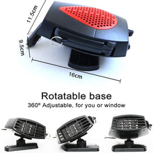 WOOLALA Heating Fan for 12V Car, Portable Car Heater 150W Auto Quickly Defrosts Defogger with Large Outlet/Rotating Base